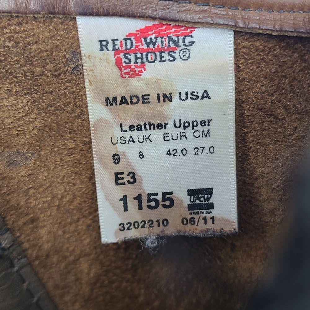 Red Wing Shoes Pecos Nailseat Boots 1155 Size 9EEE Triple Wide - Picture 16 of 16